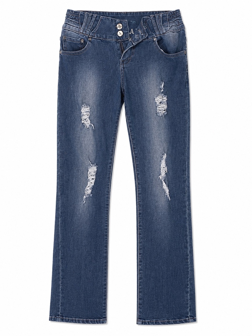 Junior’s Distressed Columbian Skinny Jeans - Blue